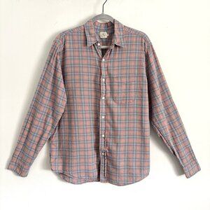 Faherty Blue and Red Plaid Long Sleeve Button Down Shirt Men’s Size Large
